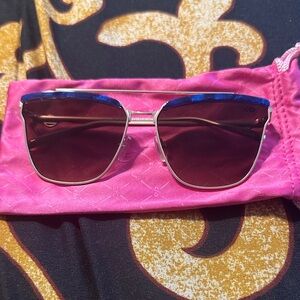 Stylish Blue and Gold Women's Sunglasses
